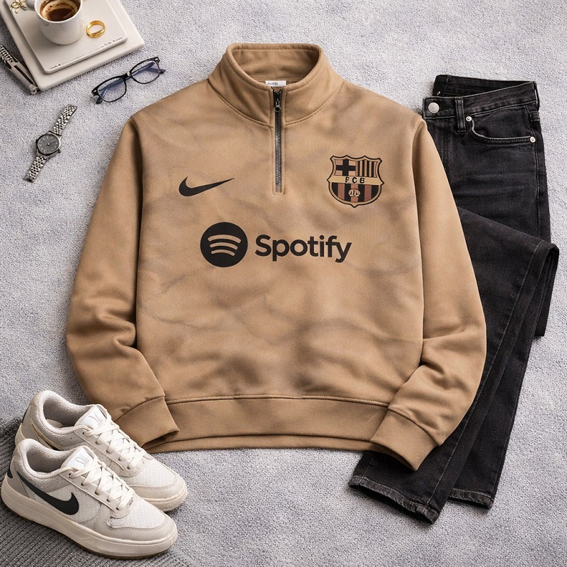 دورس نیم زیپ مدل بارسلونا-نسکافه ای